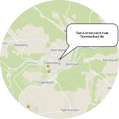 Kartenausschnitt für die Firma Seniorenzentrum Sonnenhalde