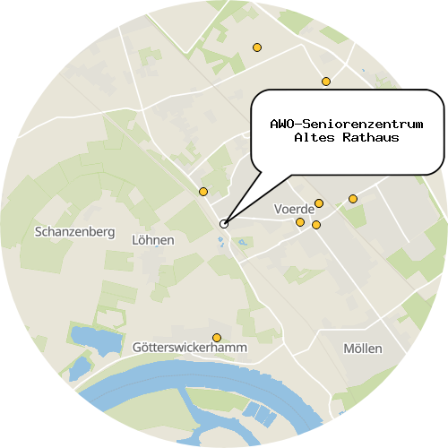 Kartenausschnitt für die Firma AWO-Seniorenzentrum Altes Rathaus