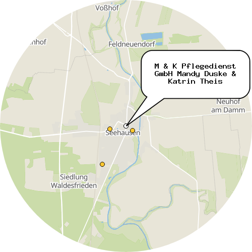 Kartenausschnitt für die Firma M & K Pflegedienst GmbH Mandy Duske & Katrin Theis