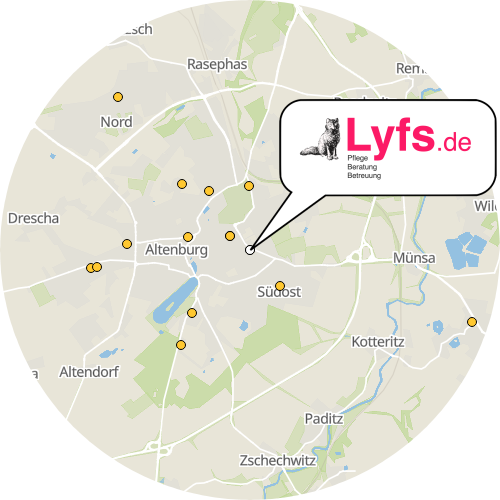 Kartenausschnitt für die Firma Lyfs Care GmbH Ambulanter Pflegedienst