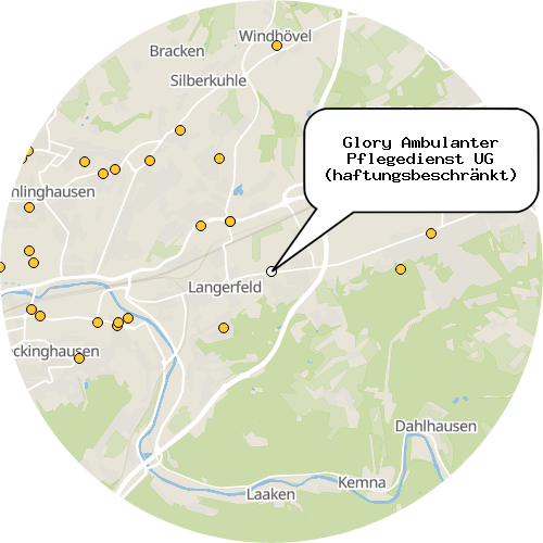 Kartenausschnitt für die Firma Glory Ambulanter Pflegedienst UG (haftungsbeschränkt)