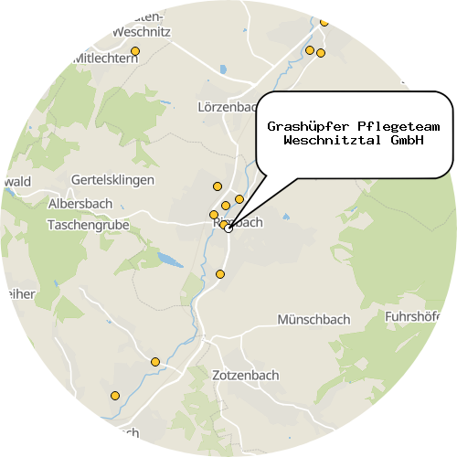 Kartenausschnitt für die Firma Grashüpfer Pflegeteam Weschnitztal GmbH