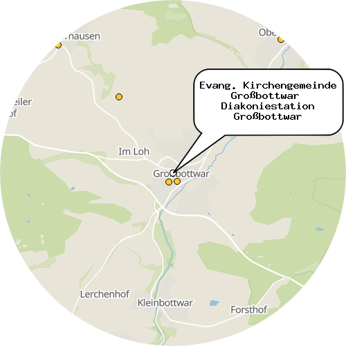 Kartenausschnitt für die Firma Evang. Kirchengemeinde Großbottwar  Diakoniestation Großbottwar