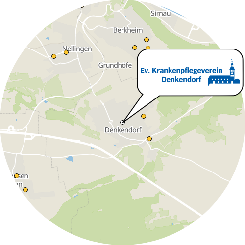 Kartenausschnitt für die Firma Evang. Krankenpflegeverein Denkendorf e.V.