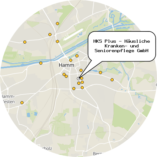 Kartenausschnitt für die Firma HKS Plus - Häusliche Kranken- und Seniorenpflege GmbH