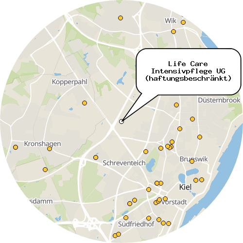 Kartenausschnitt für die Firma Life Care Intensivpflege UG (haftungsbeschränkt)