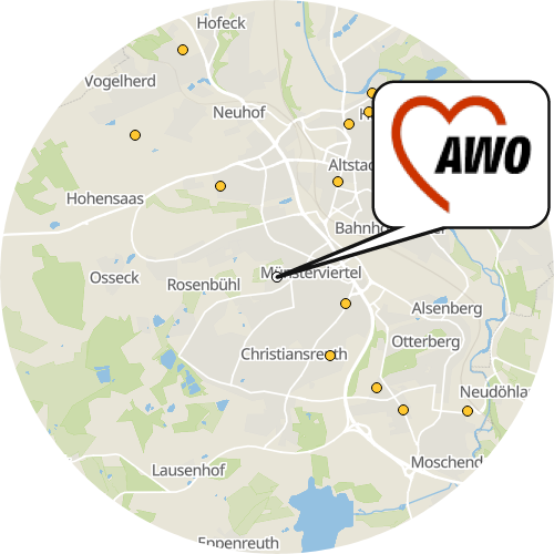 Kartenausschnitt für die Firma Wohn- und Pflegeheim Haus Kamilla der AWO KV Hof Stadt und Land e.V.