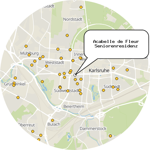 Kartenausschnitt für die Firma Acabelle de Fleur Seniorenresidenz