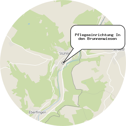 Kartenausschnitt für die Firma Pflegeeinrichtung In den Brunnenwiesen