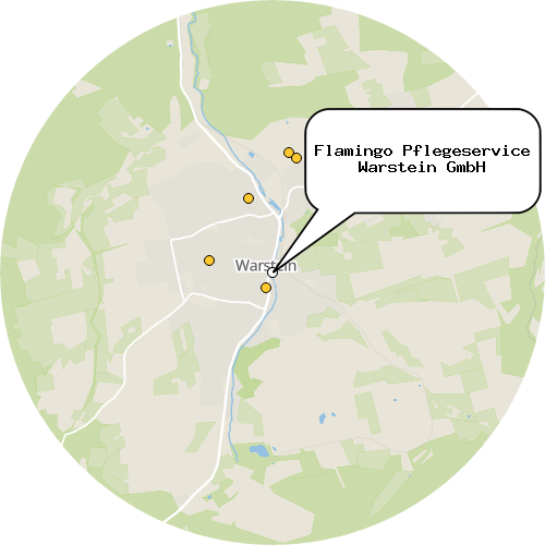 Kartenausschnitt für die Firma Flamingo Pflegeservice Warstein GmbH