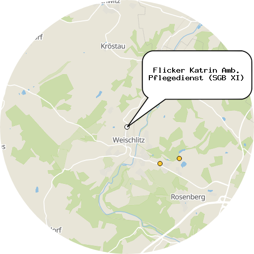 Kartenausschnitt für die Firma Flicker Katrin Amb. Pflegedienst (SGB XI)