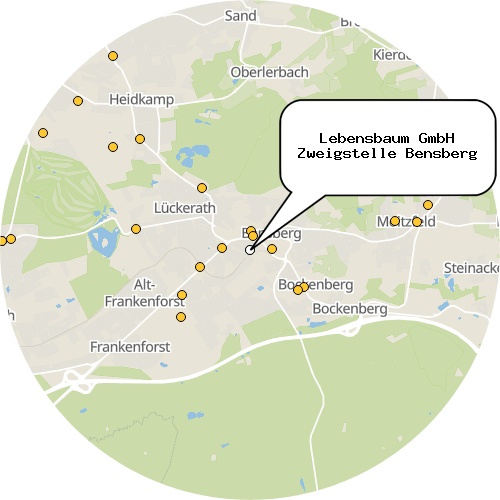 Kartenausschnitt für die Firma Lebensbaum GmbH Zweigstelle Bensberg