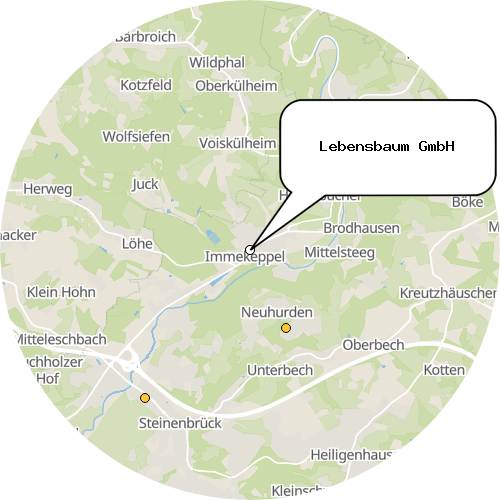 Kartenausschnitt für die Firma Lebensbaum GmbH