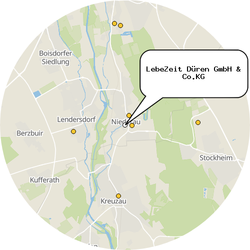 Kartenausschnitt für die Firma LebeZeit Düren GmbH & Co.KG