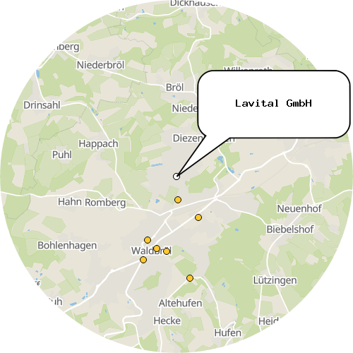 Kartenausschnitt für die Firma Lavital GmbH