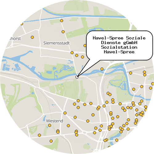 Kartenausschnitt für die Firma Havel-Spree Soziale Dienste gGmbH Sozialstation Havel-Spree