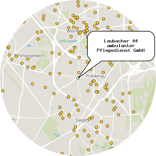 Kartenausschnitt für die Firma Laubacher 44 ambulanter Pflegedienst GmbH