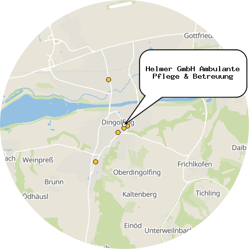 Kartenausschnitt für die Firma Helmer GmbH Ambulante Pflege & Betreuung