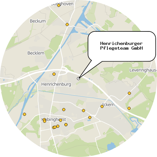 Kartenausschnitt für die Firma Henrichenburger Pflegeteam GmbH