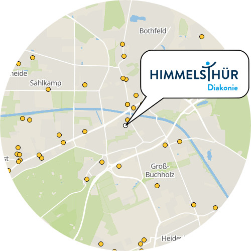 Kartenausschnitt für die Firma Himmelsthür ambulante Pflege