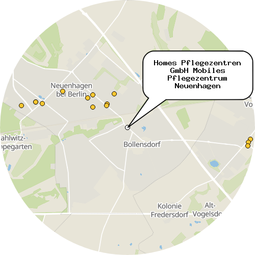 Kartenausschnitt für die Firma Homes Pflegezentren GmbH Mobiles Pflegezentrum Neuenhagen
