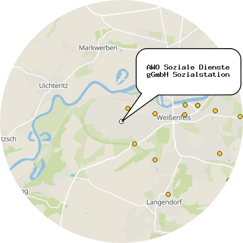 Kartenausschnitt für die Firma AWO Soziale Dienste gGmbH Sozialstation