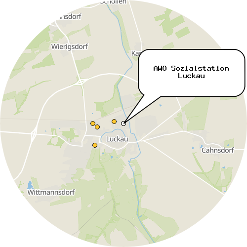 Kartenausschnitt für die Firma AWO Sozialstation Luckau