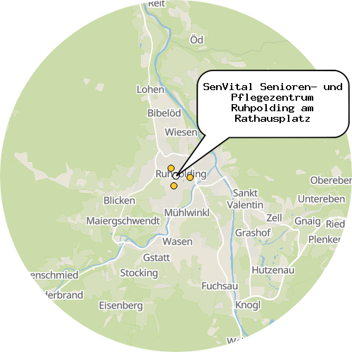 Kartenausschnitt für die Firma SenVital Senioren- und Pflegezentrum Ruhpolding am Rathausplatz