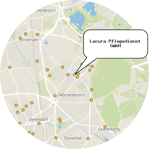 Kartenausschnitt für die Firma Lacura Pflegedienst GmbH