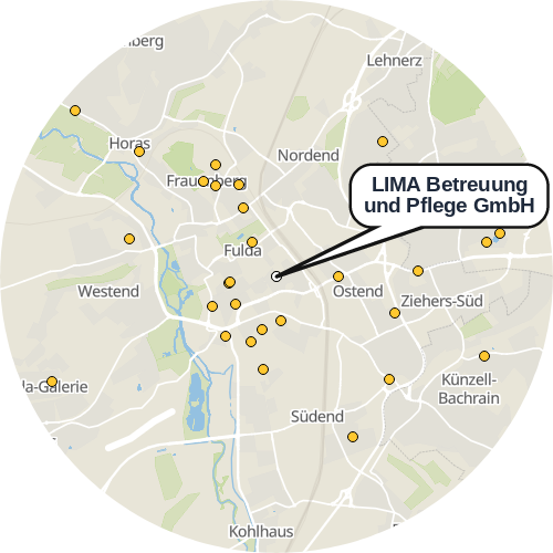 Kartenausschnitt für die Firma LIMA Betreuung und Pflege GmbH