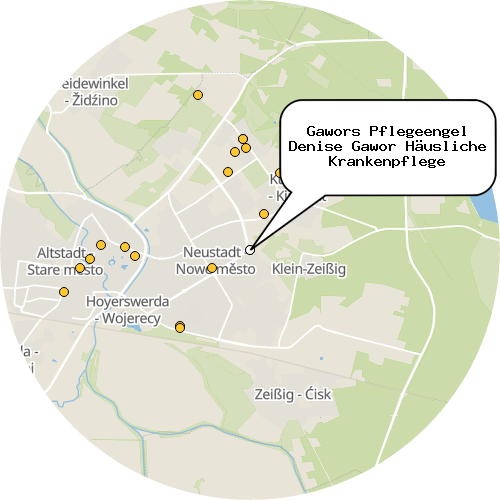 Kartenausschnitt für die Firma Gawors Pflegeengel Denise Gawor Häusliche Krankenpflege