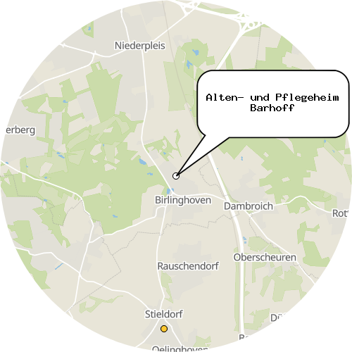 Kartenausschnitt für die Firma Alten- und Pflegeheim Barhoff