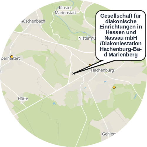 Kartenausschnitt für die Firma Gesellschaft für diakonische Einrichtungen in Hessen und Nassau mbH /Diakoniestation Hachenburg-Bad Marienberg