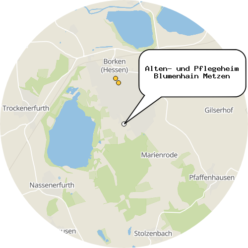 Kartenausschnitt für die Firma Alten- und Pflegeheim Blumenhain Metzen