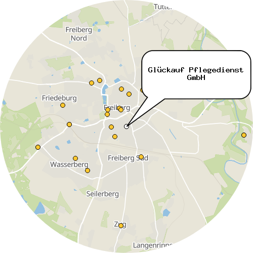 Kartenausschnitt für die Firma Glückauf Pflegedienst GmbH