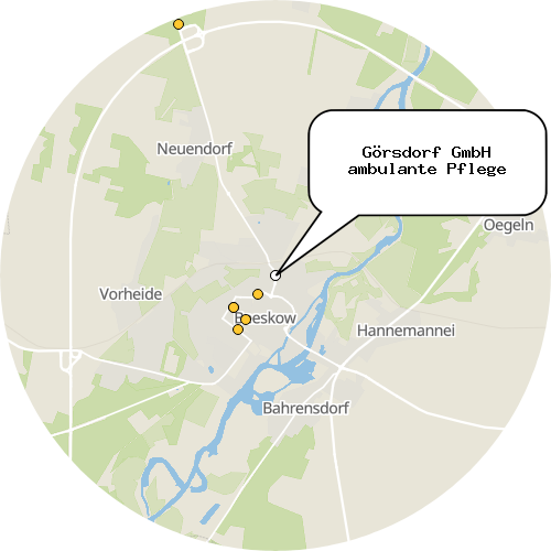 Kartenausschnitt für die Firma Görsdorf GmbH ambulante Pflege
