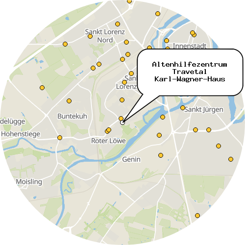 Kartenausschnitt für die Firma Altenhilfezentrum Travetal Karl-Wagner-Haus