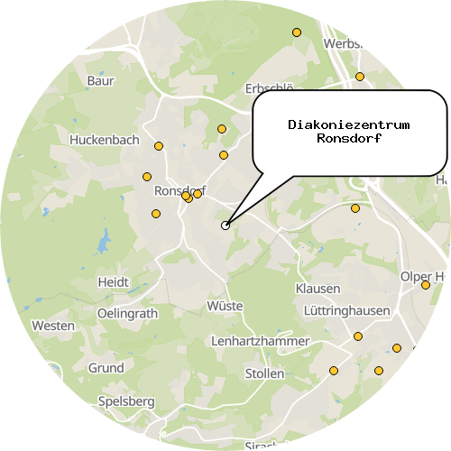 Kartenausschnitt für die Firma Diakoniezentrum Ronsdorf