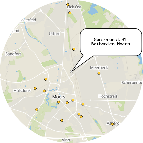 Kartenausschnitt für die Firma Seniorenstift Bethanien Moers