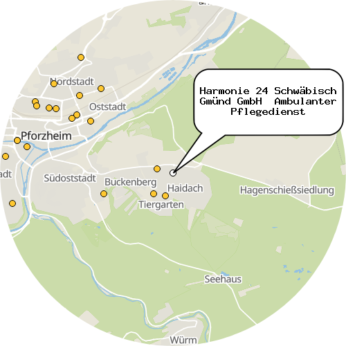 Kartenausschnitt für die Firma Harmonie 24 Schwäbisch Gmünd GmbH  Ambulanter Pflegedienst
