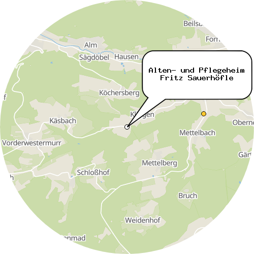 Kartenausschnitt für die Firma Alten- und Pflegeheim Fritz Sauerhöfle