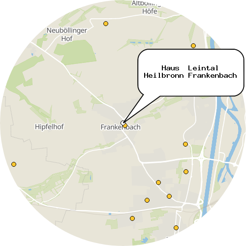 Kartenausschnitt für die Firma Haus  Leintal Heilbronn Frankenbach
