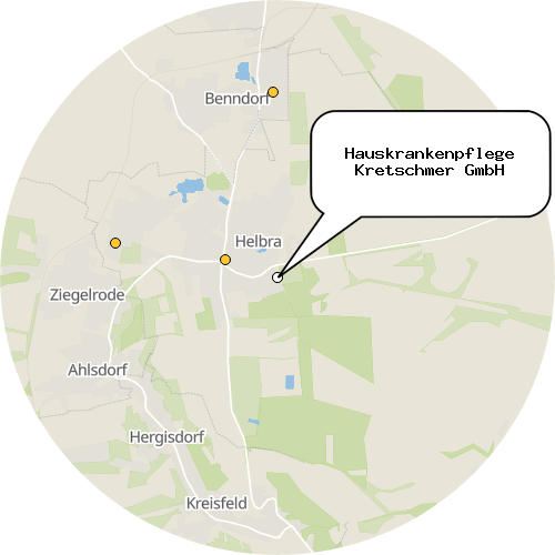 Kartenausschnitt für die Firma Hauskrankenpflege Kretschmer GmbH