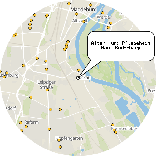 Kartenausschnitt für die Firma Alten- und Pflegeheim Haus Budenberg