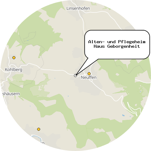 Kartenausschnitt für die Firma Alten- und Pflegeheim Haus Geborgenheit