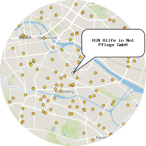 Kartenausschnitt für die Firma HiN Hilfe in Not Pflege GmbH