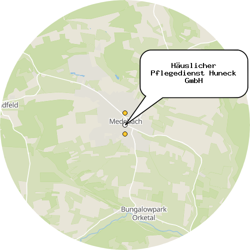 Kartenausschnitt für die Firma Häuslicher Pflegedienst Huneck GmbH