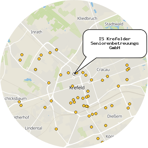 Kartenausschnitt für die Firma IS Krefelder Seniorenbetreuungs GmbH