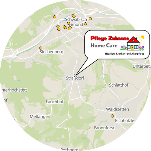 Kartenausschnitt für die Firma Home Care Pflege Zuhause GmbH