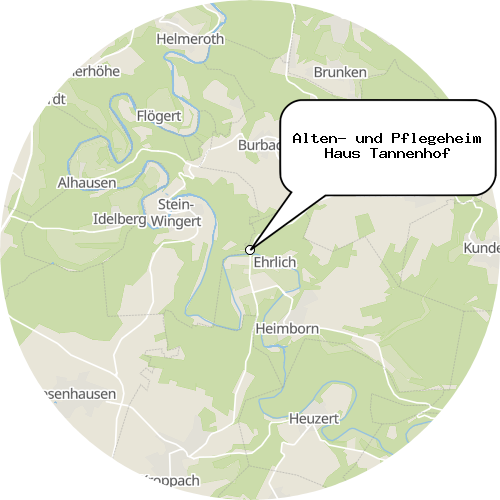 Kartenausschnitt für die Firma Alten- und Pflegeheim Haus Tannenhof
